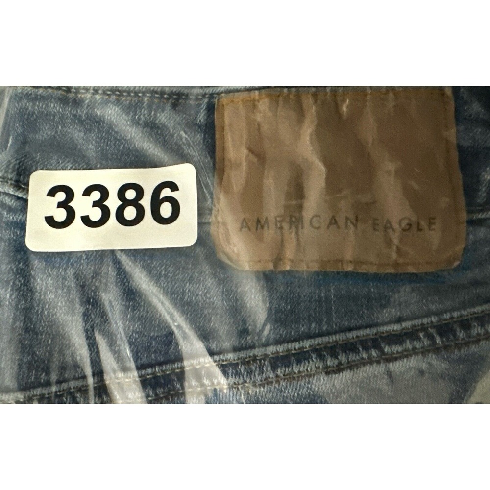 American Eagle Jeans Men 29x34 (28x32) Blue Athletic Skinny Distressed Whiskers - Picture 14 of 14